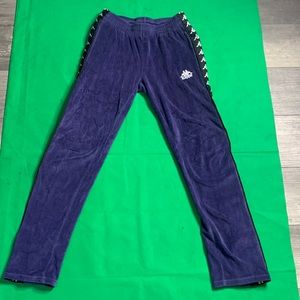 Embroidered Kappa Track Sweatpants Size X-Small Velour Snap